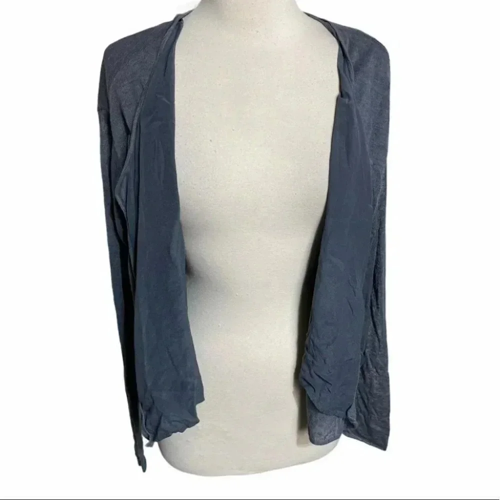 POETRY Women Grey Linen‎ Blend V Neck Cardigan Sweater Size 14